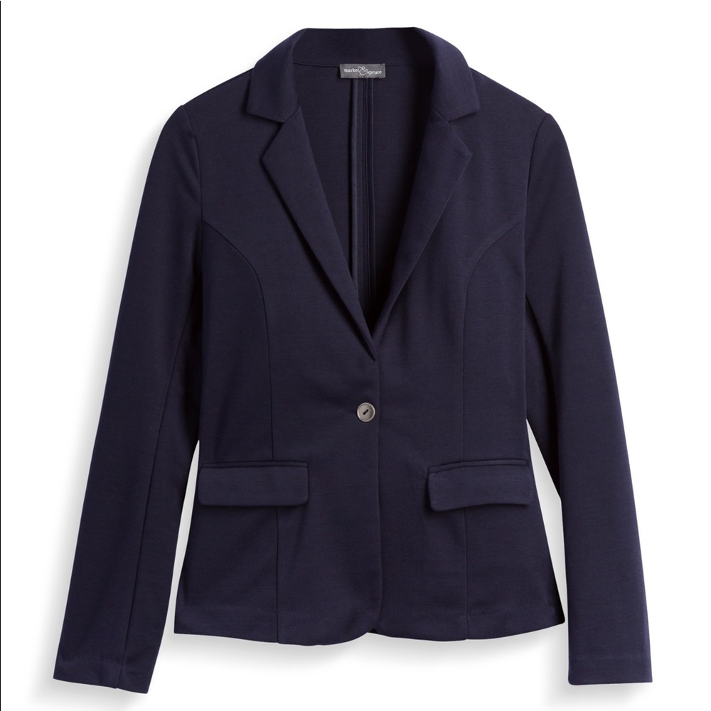 Market and Spruce Wallsend Knit Navy Blazer